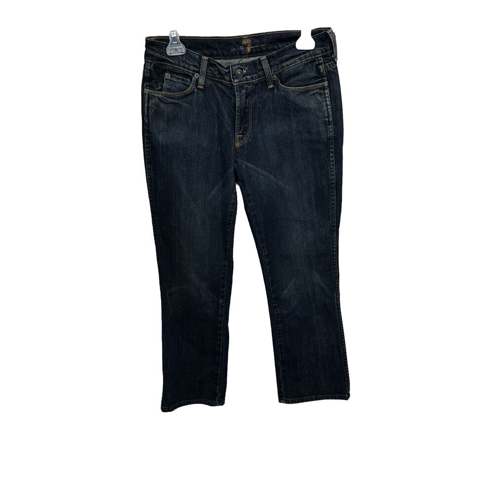 7 For All Mankind‎ Straight Leg Jeans Womens 28 Blue Low Rise Dark Wash
